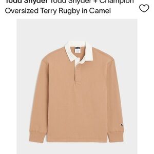Todd Snyder + Champion Oversized Rugby Shirt in Camel